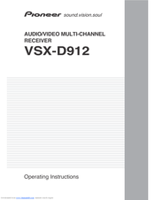 Pioneer VSX-D912K Operating Instructions Manual
