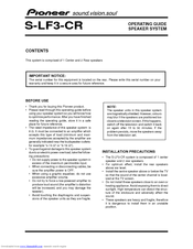 Pioneer S-LF3-CR Operating Manual