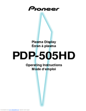 Pioneer PDP-505HD Operating Instructions Manual