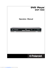 Polaroid DVP-1000 Operation Manual