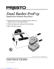 Presto Dual Basket ProFry 5464 Instructions Manual