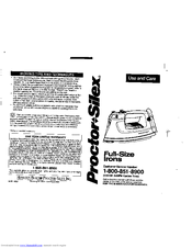 Proctor-Silex 17160 Use And Care Manual