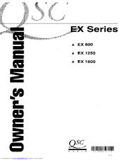 QSC EX 800 Owner's Manual