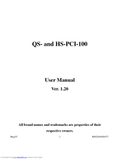 Quatech HS-PCI-100 User Manual