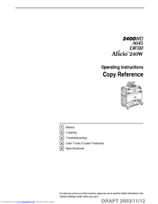 Ricoh Aficio 240W Copy Reference Manual