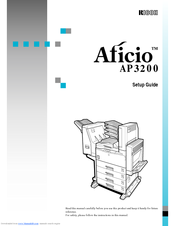 Ricoh Aficio AP3200 Setup Manual