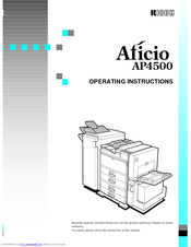 Ricoh Aficio AP4500 Operating Instructions Manual
