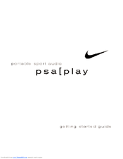 Rio NIKE PSA-PLAY 120 - Getting Started Manual