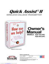 Ritron Quick Assist II RQA-450 Owner's Manual