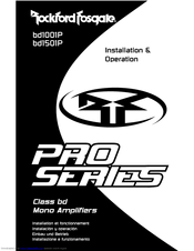 Rockford Fosgate Pro Series bd1001P Installation And Operation Manual