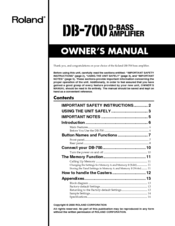 Roland DB-700 Owner's Manual