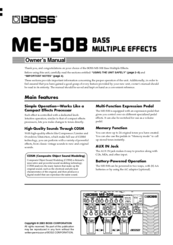 Boss ME-50B Owner's Manual