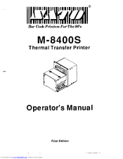 SATO M 8400S Operator's Manual