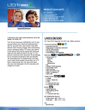 Samsung UN55D6500VFXZA Specifications