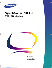 Samsung SyncMaster 760 TFT Owner's Instructions Manual
