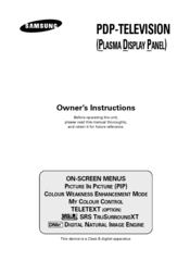 Samsung PS-37S4H Owner's Instructions Manual