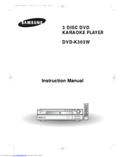 Samsung DVDK300SWH Instruction Manual