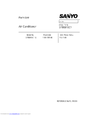 Sanyo STB0810C1-S Parts List