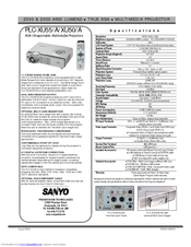 Sanyo PLC-XU50/A Specifications