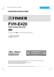 Fisher FVH-E420 Operating Instructions Manual