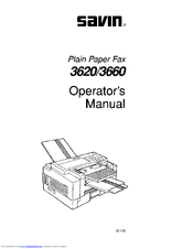 Savin 3620 Operator's Manual