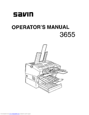 Savin 3655 Operator's Manual