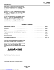 Scotsman SLD150 User Manual