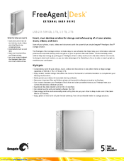 Seagate ST310005FDA2E1-RK - FreeAgent 1 TB External Hard Drive Specifications