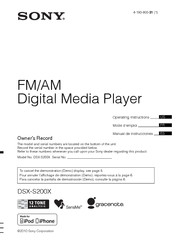 Sony DSX-S200X - Fm/am Digital Media Player Operating Instructions Manual