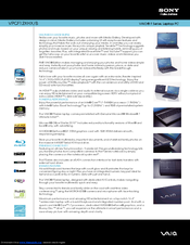 Sony VPCF12XHX Specifications