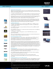 Sony VAIO VPCF13NFX/B Specifications