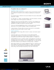Sony VPCW121AX - VAIO - Netbook Specification Sheet