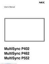 NEC P402-AVT User Manual