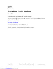 Kinoma PEG-TJ37 - Personal Entertainment Organizer Quick Start Manual