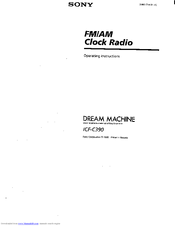Sony DREAM MACHINE ICF-C390 Operating Instructions Manual