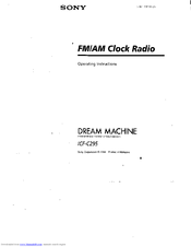 Sony Walkman ICF-C295 Operating Instructions Manual