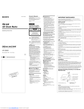 Sony Walkman ICF-CD823 Operating Instructions