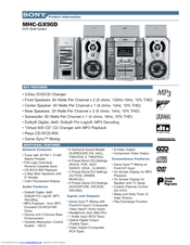 Sony MHC-GX90D - Dvd Shelf System Specifications