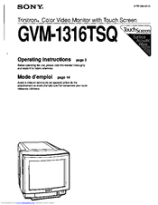 Sony Trinitron GVM-1316TSQ Operating Instructions Manual