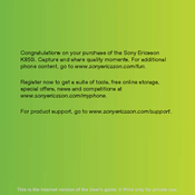 Sony Ericsson Cyber-shot K850i User Manual