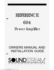 Soundstream Reference Series 604 Installation Manual
