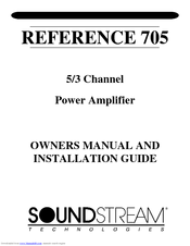 Soundstream Reference Series 705 Installation Manual