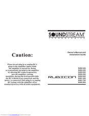 Soundstream Rubicon 800 User Manual