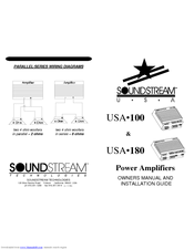 Soundstream USA-180 Owner's Manual And Installation Manual