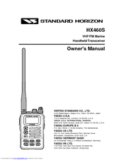Standard Horizon HX460S Owner's Manual