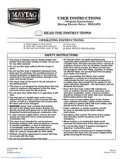Maytag MLE24PDAGW User Instructions