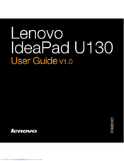 Lenovo IdeaPad U130 User Manual
