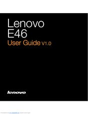 Lenovo E46 User Manual