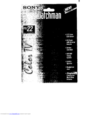 Sony Watchman FDL-22 User Manual