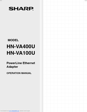 Sharp HN-VA400U Operation Manual